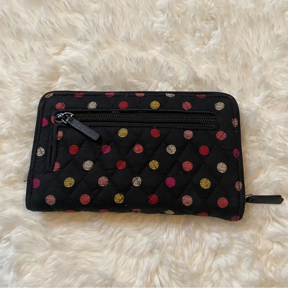 Vera Bradley Polkadots Black Wallet - Picture 2 of 6